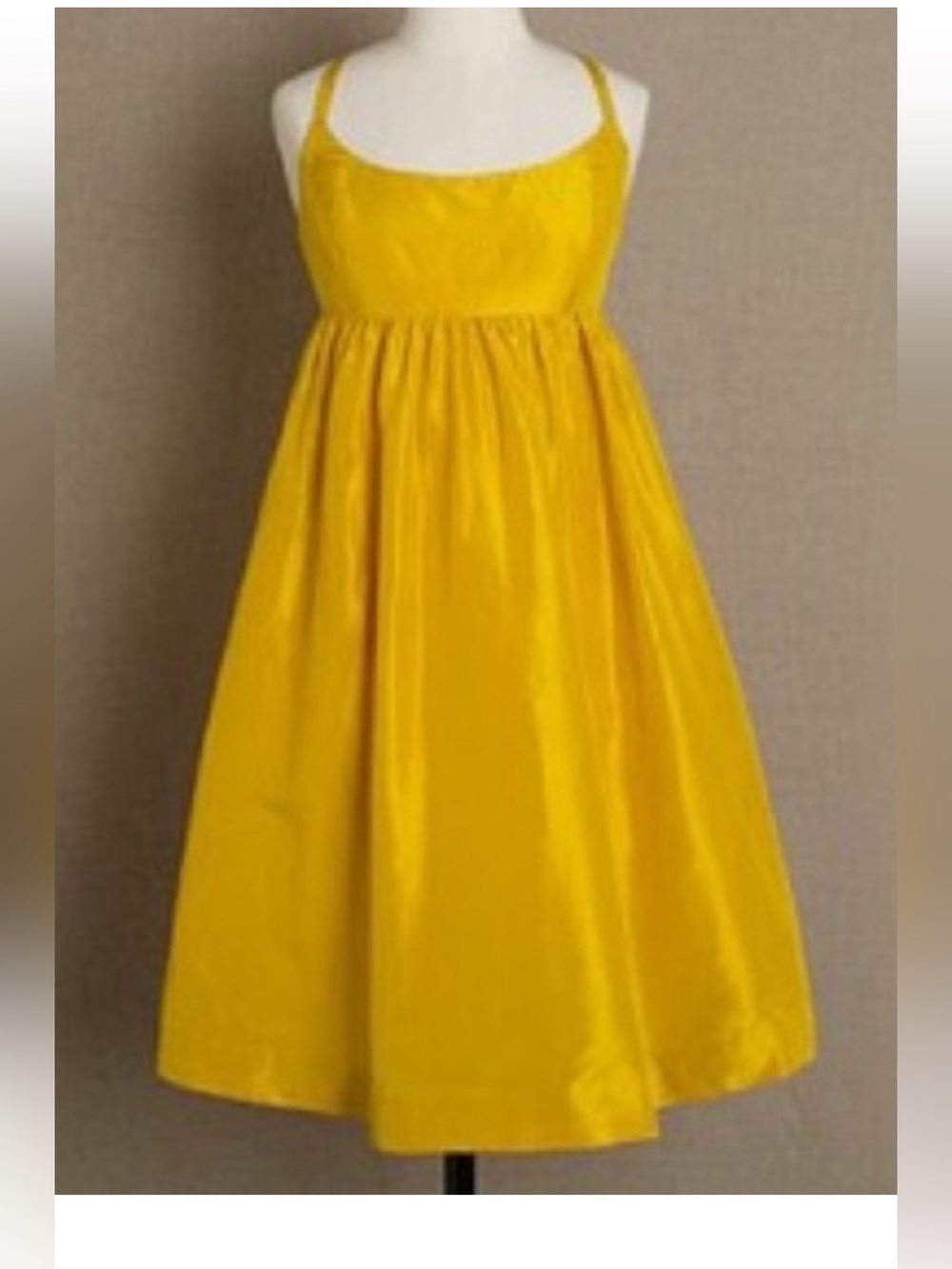 J.Crew Silk Taffeta Babydoll Ballerina Empire Dress Mustard Dress Size 6